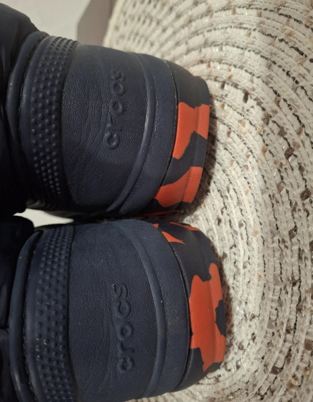 Kids Crocs Winter Boots - Navy with Red Accent Size 13.